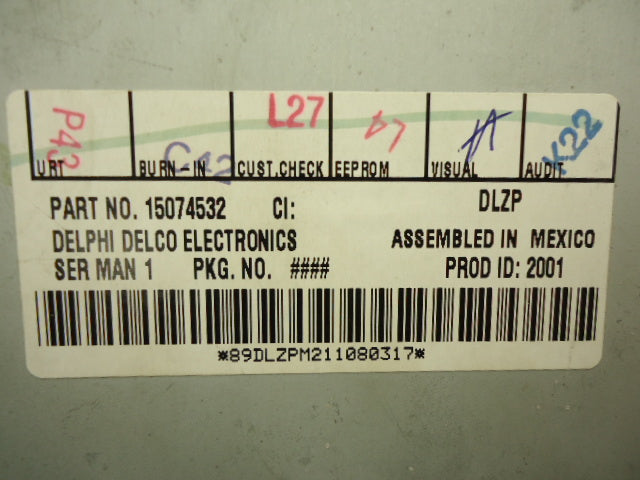 GMC CHEVROLET Savana Express 1500 2500 3500 Radio Stereo CD Player 2000 2001 2002 15074532