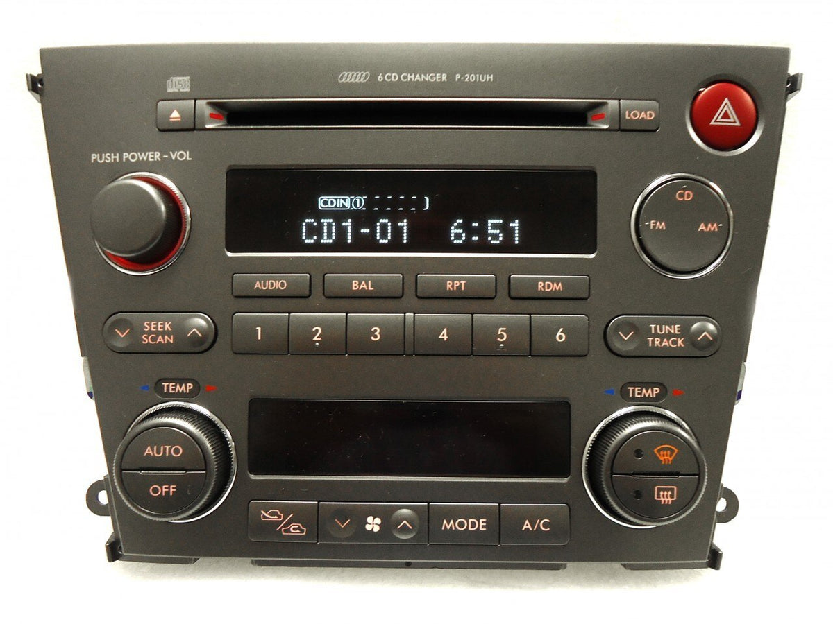 Blemished 2005 2006 SUBARU Legacy 2.5L 3.0L Radio Stereo 6 Disc Changer CD Player P-201UH Automatic Climate Controls