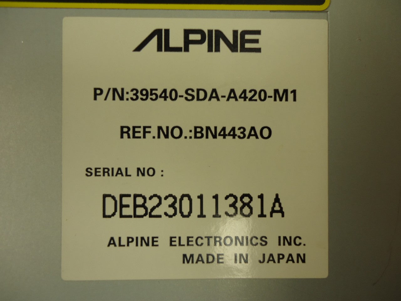 2003 2004 2005 HONDA Accord GPS Navigation Disc DVD Rom Drive