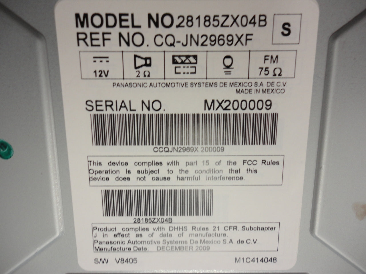 07 08 09 10 11 12 NEW NISSAN ALTIMA OEM AM FM Radio CD Player AUX PY11G 28185-ZX04B NEW