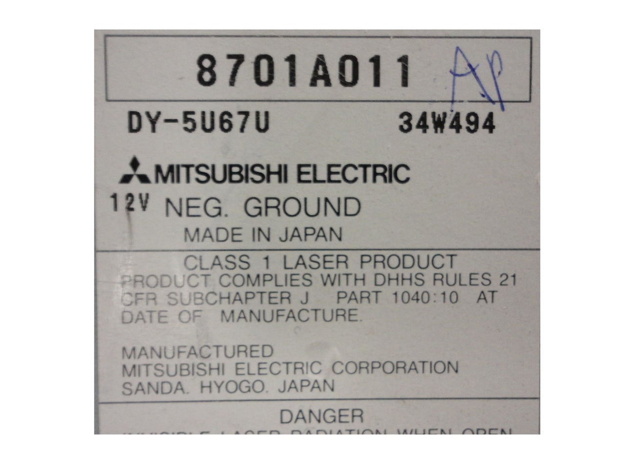 06 07 08 MITSUBISHI Eclipse GT Premium ROCKFORD FOSGATE Radio Stereo 6 CD Changer Player MP3 8701A011