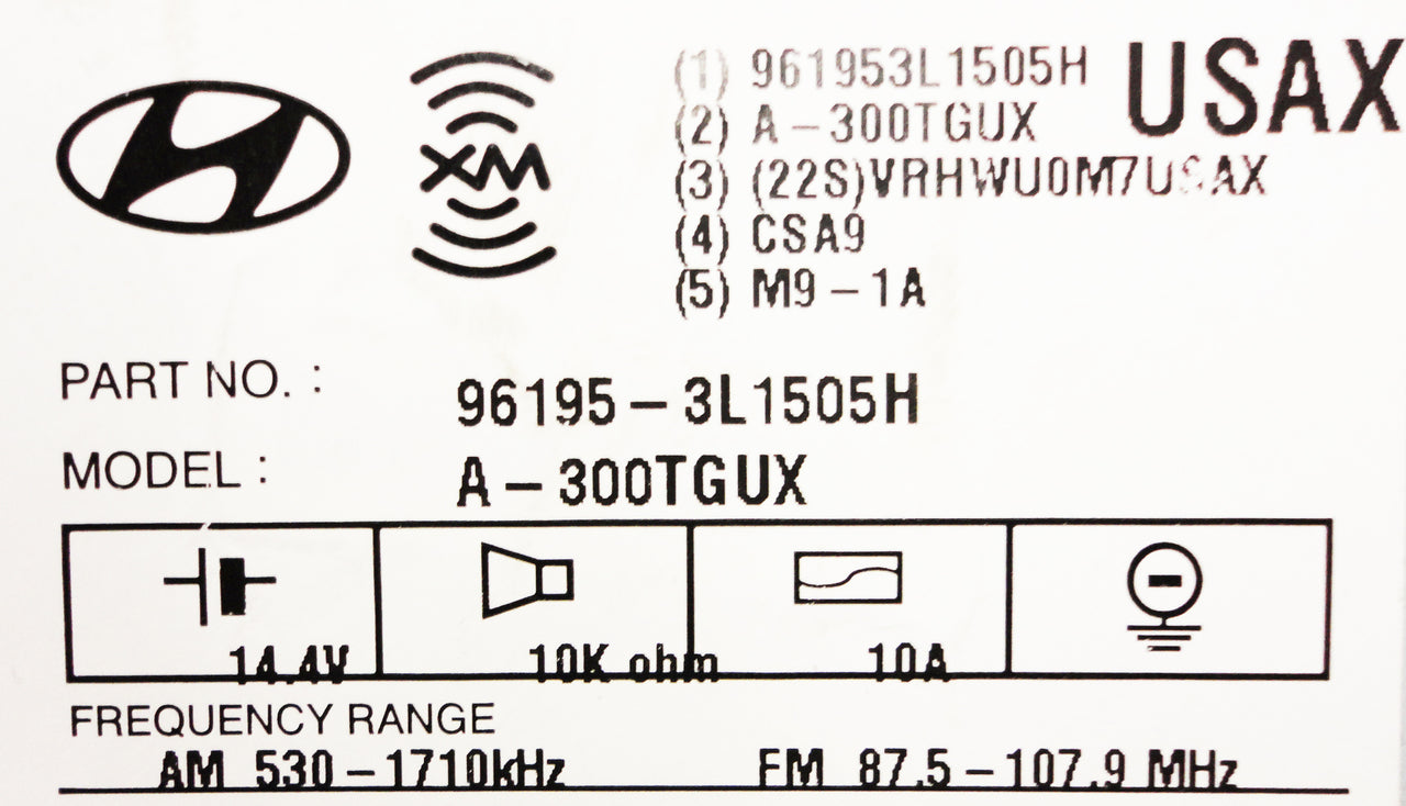Hyundai Azera Infinity 6 Disc Changer MP3 CD Player XM Radio