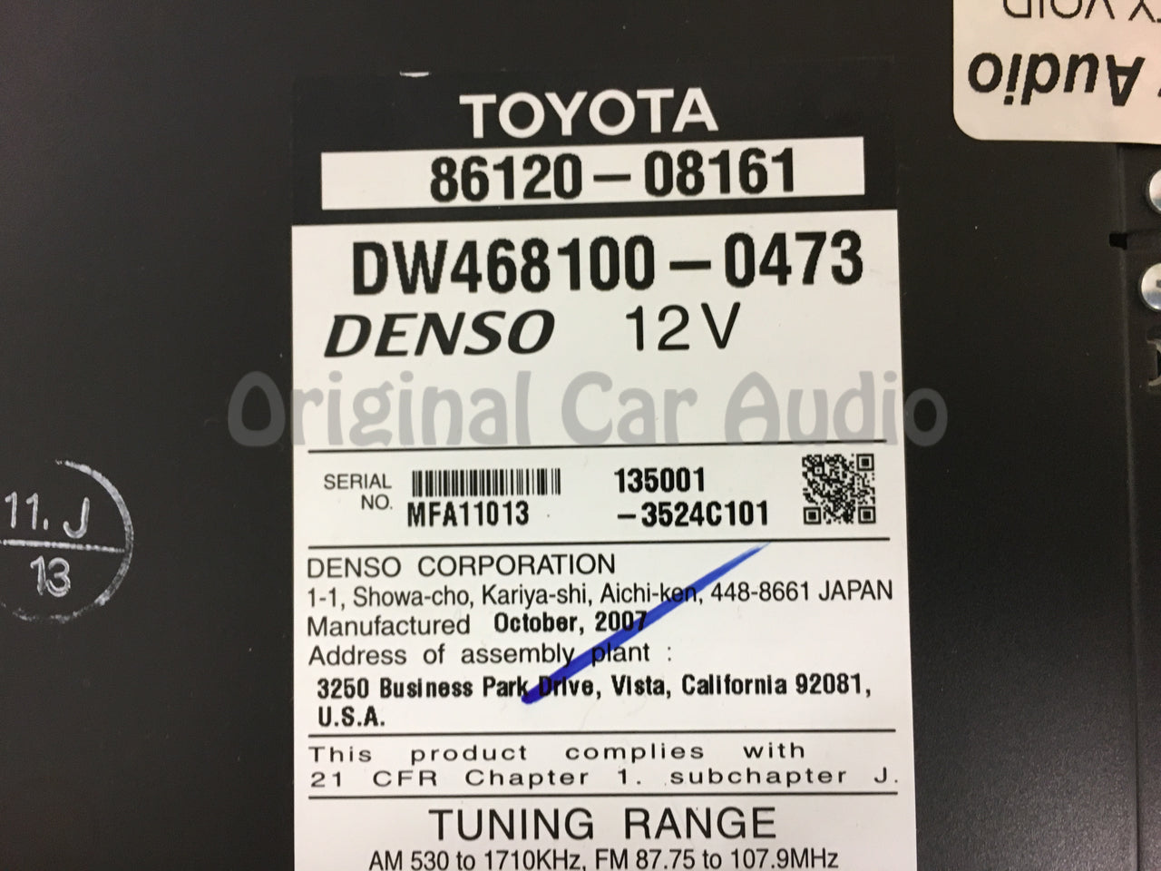 E7007 Toyota Sienna Navigation System GPS Radio WITH BEZEL