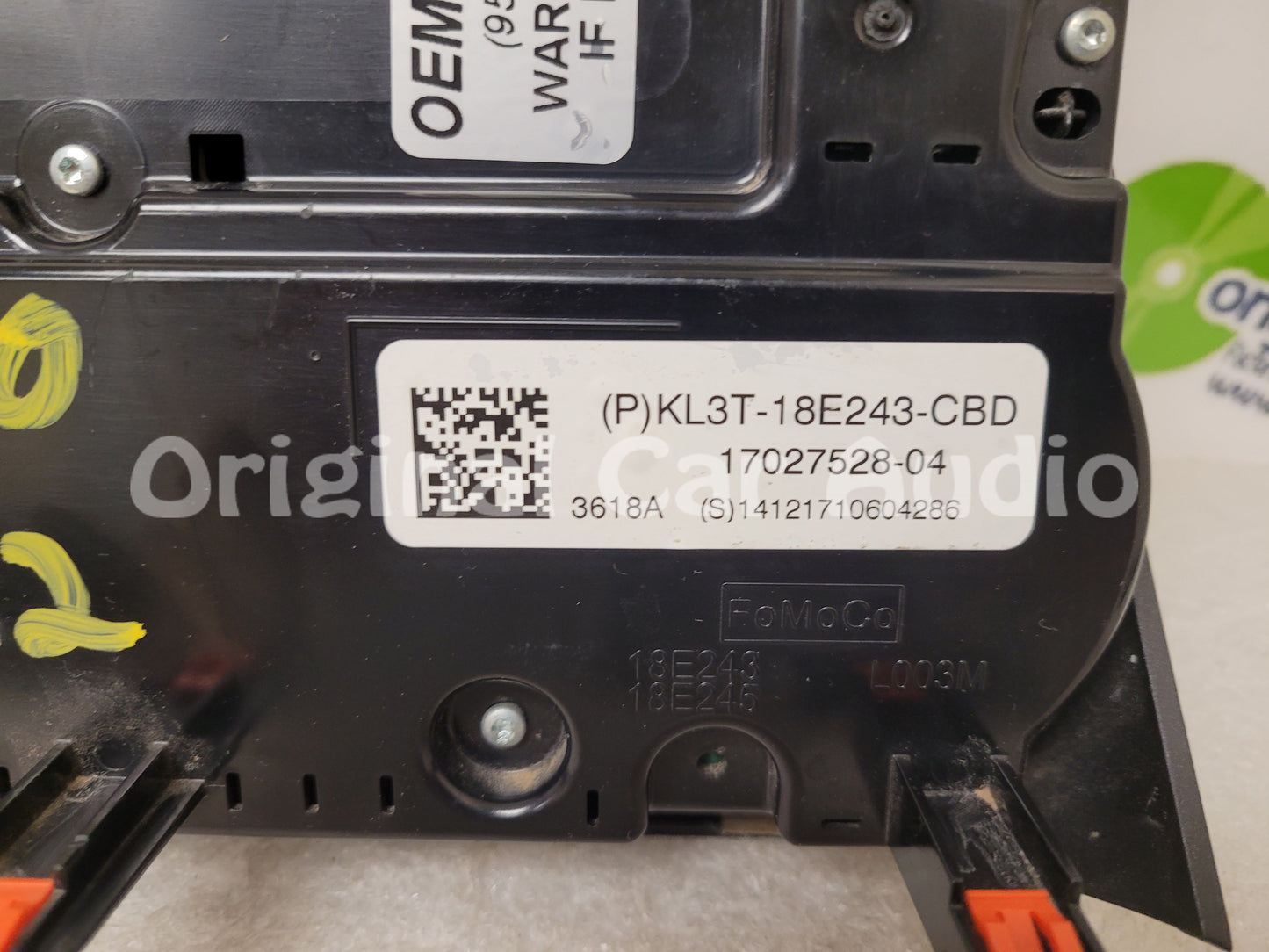 2019 - 2020 Ford F150 OEM 8" Touch Screen Radio Control Climate Control W/O Heated Seats and CD Slot Bezel ONLY