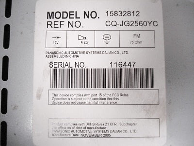 CHEVY HHR Radio Receiver AM FM CD Player U1C OEM