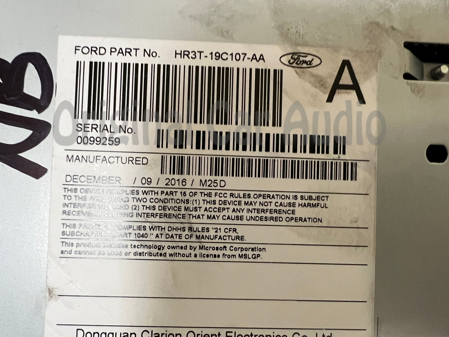 2016 - 2018 Ford Mustang OEM Single CD AM FM Multi Media Radio Receiver - Analog