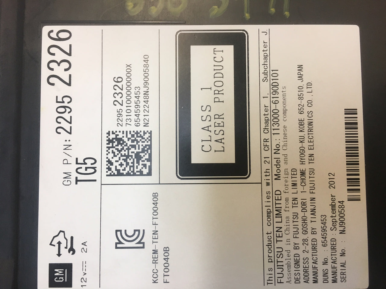 2013 2014 Cadillac ATS XTS OEM Audio CD Disc Player TG5