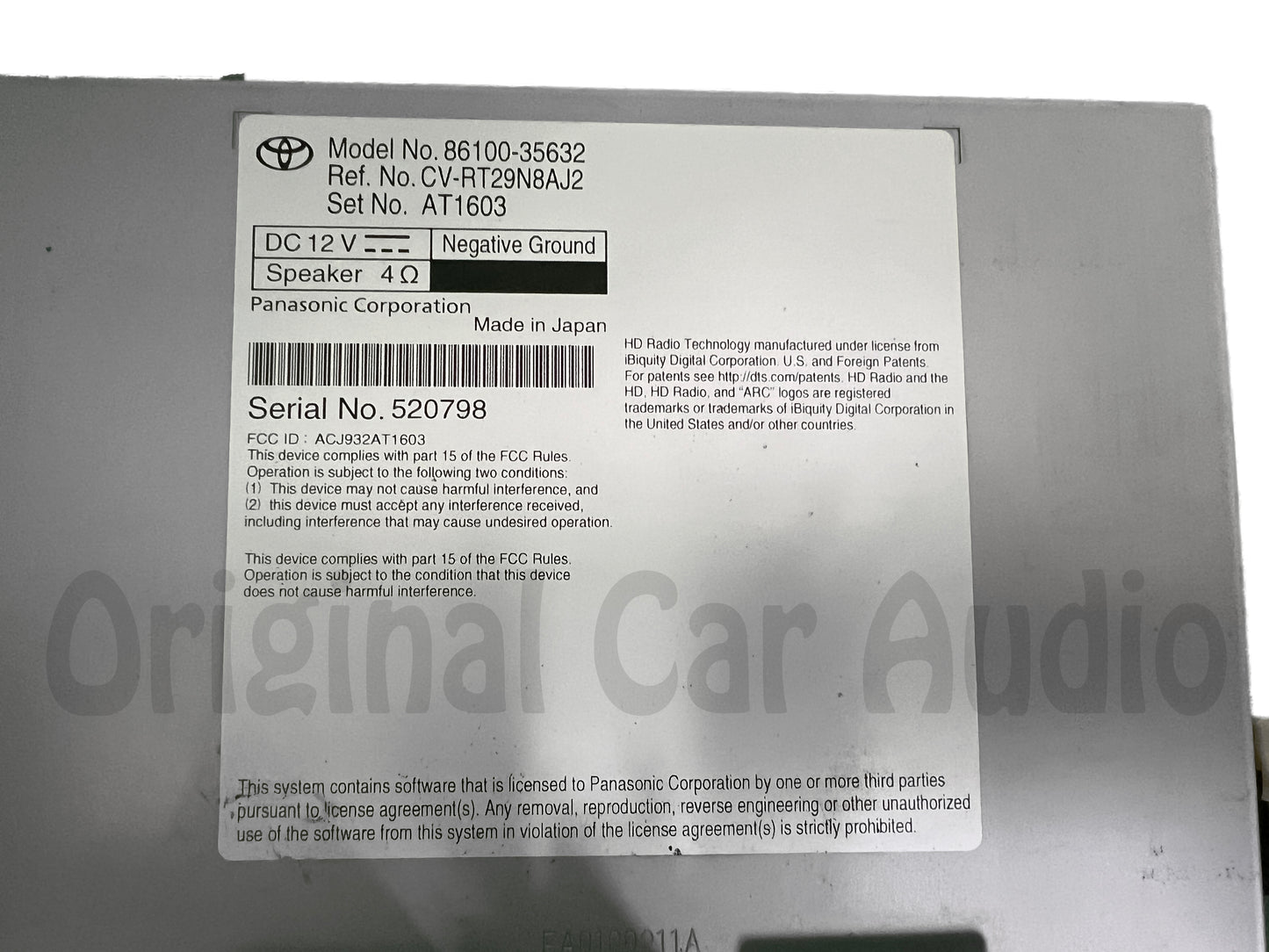 2019 - 2024 Toyota 4Runner Apple Car Play Android Auto Multi Media Bluetooth HD Radio Receiver