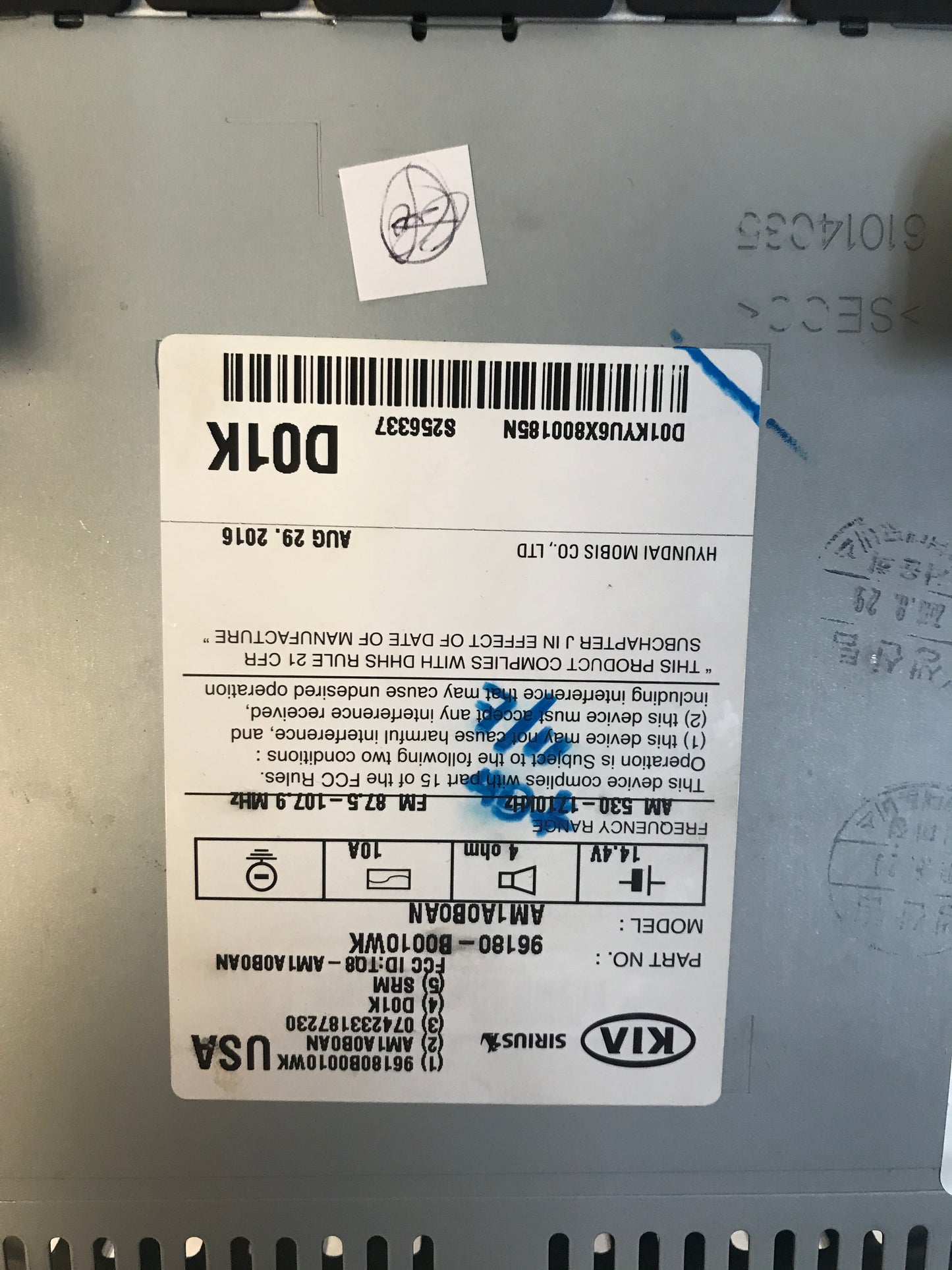 2017 - 2018 Kia Forte OEM AM FM XM Radio CD Player Receiver