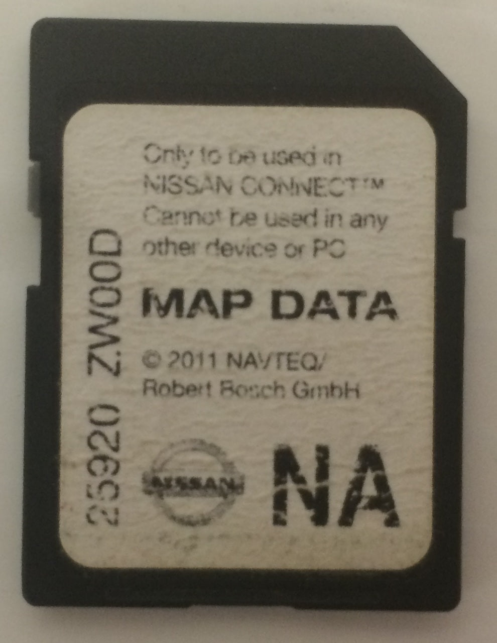 Nissan SD Map CARD OEM NAVTEQ 25920 ZW00D