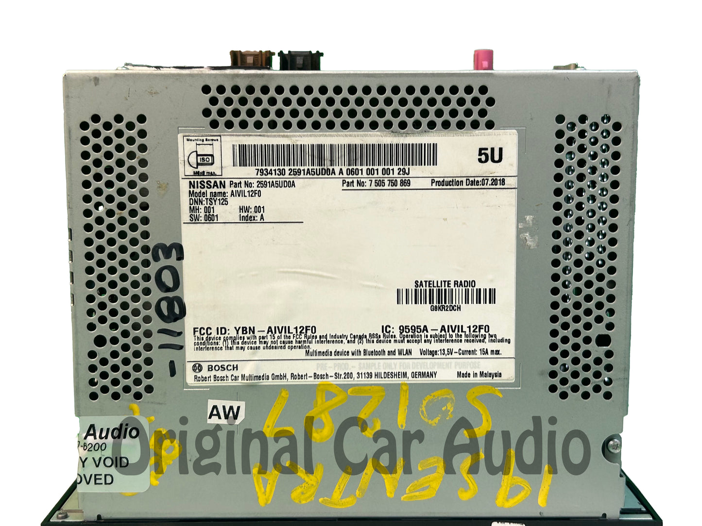 Refurbished 2018 - 2020 Nissan NV200 Sentra Versa OEM Touch Screen AM FM Bluetooth Multi Media Radio Receiver