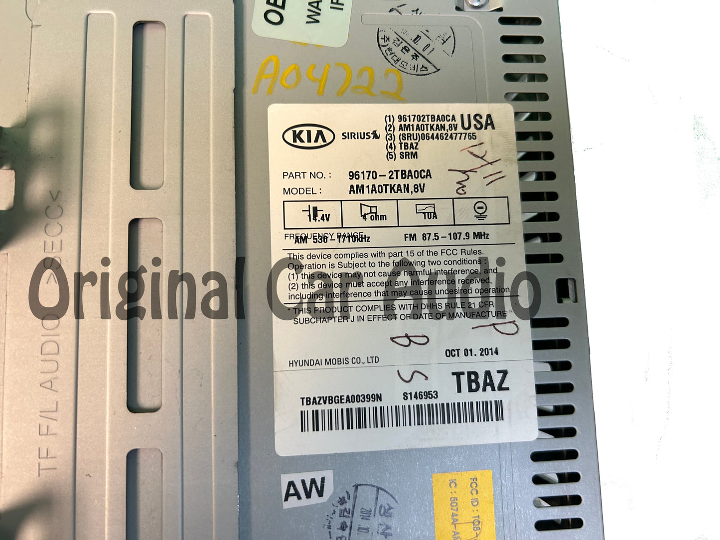 Refurbished 2014 - 2016 Kia Optima OEM SAT Bluetooth AM FM Radio Receiver