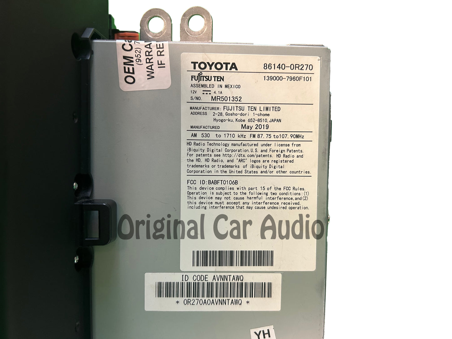 2019 - 2020 Toyota RAV4 OEM JBL Navigation Gracenote XM HD Radio Receiver