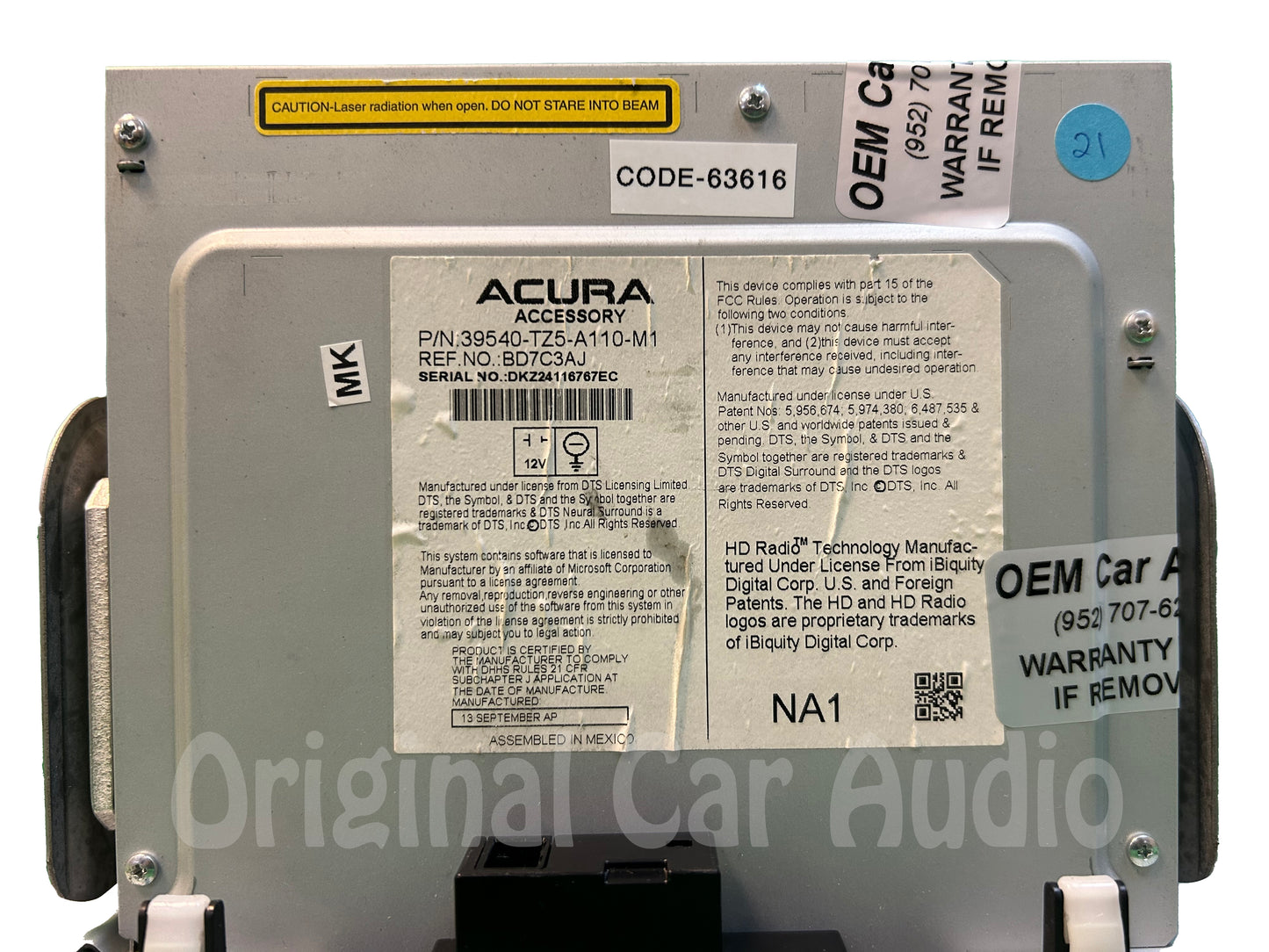 Refurbished 2014 - 2016 Acura MDX OEM CD AM FM Touch Screen Navigation Media Radio Receiver