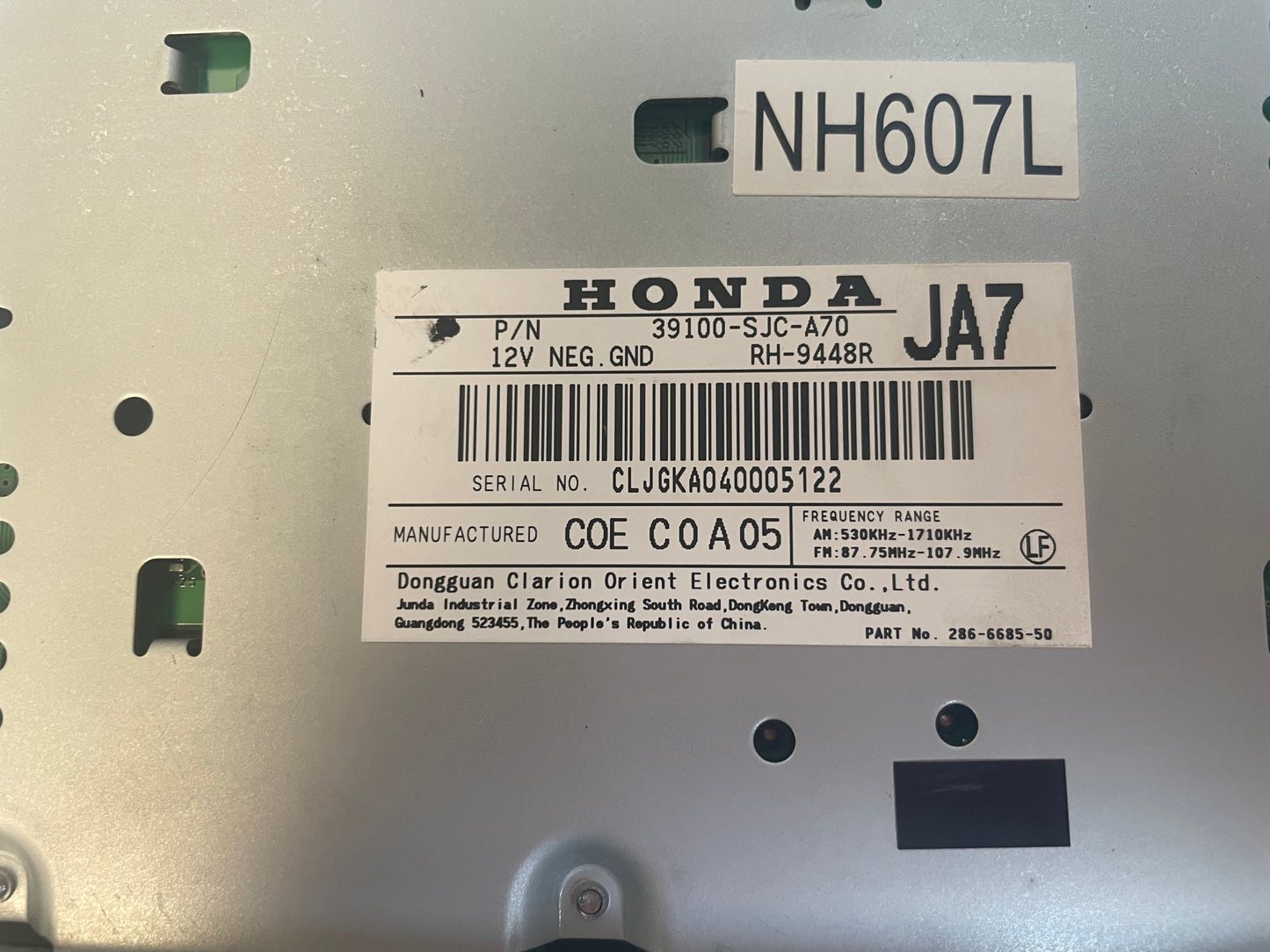 HONDA Ridgeline Navigation GPS System XM AM FM Radio Stereo Receiver 4AS4 2006 2007 2008