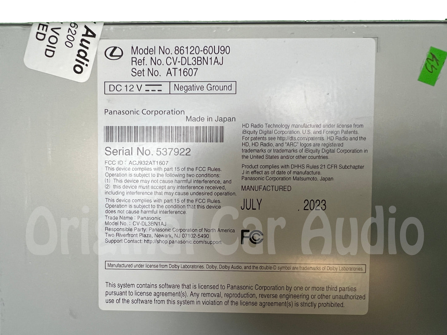Refurbished 2021 - 2023 Lexus GX460 OEM Mark Levinson Premium Sound Multi Media Gracenote CD Radio Receiver - Overseas Market