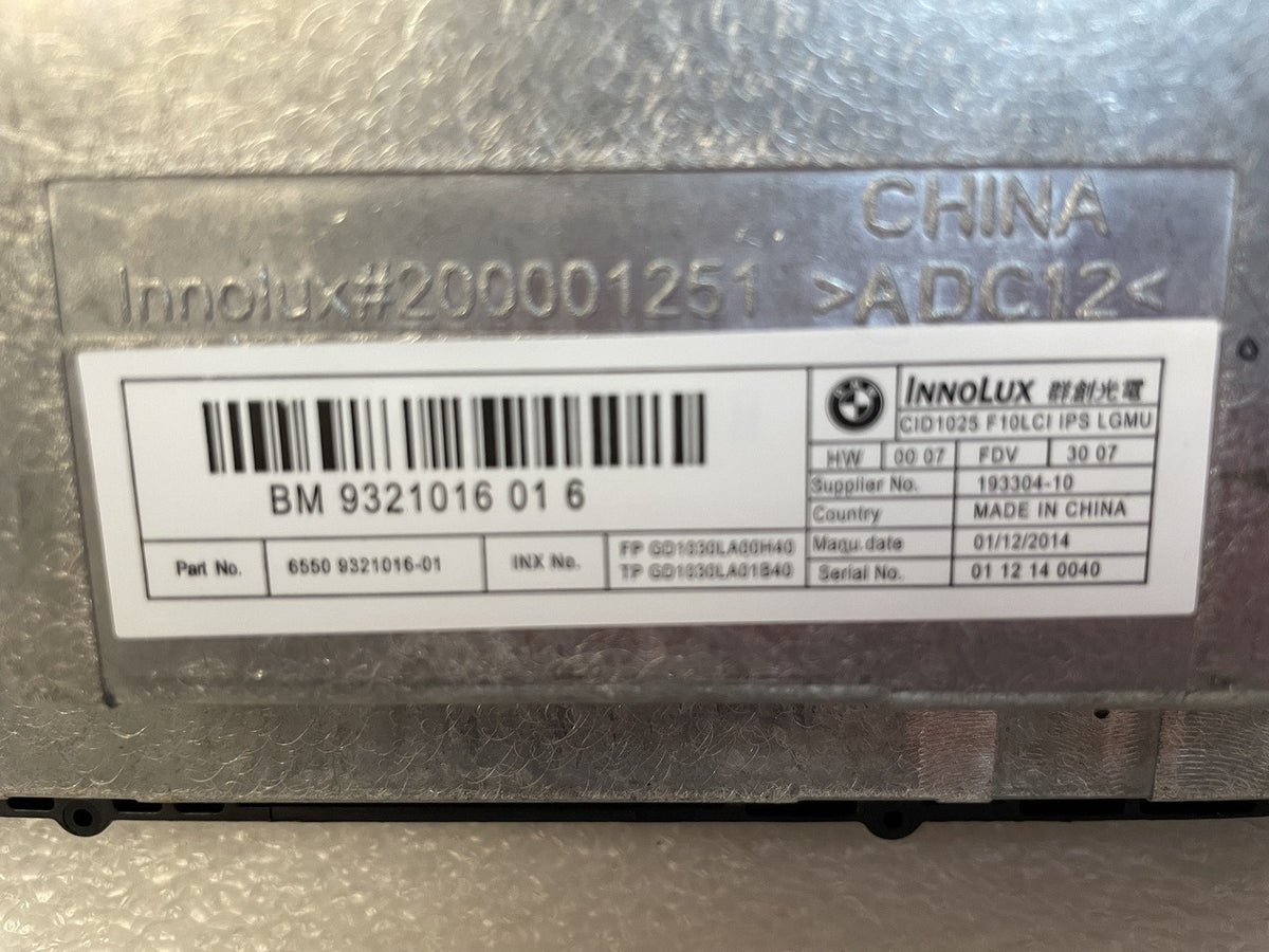 Refurbished 2013-2016 BMW 5 Series OEM Central Information Display Screen 10.25"