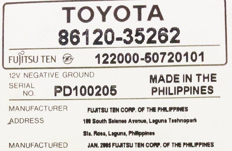 03 04 05 TOYOTA Rav4 4Runner AM FM JBL Premium Sound Radio Tape CD Player 16847