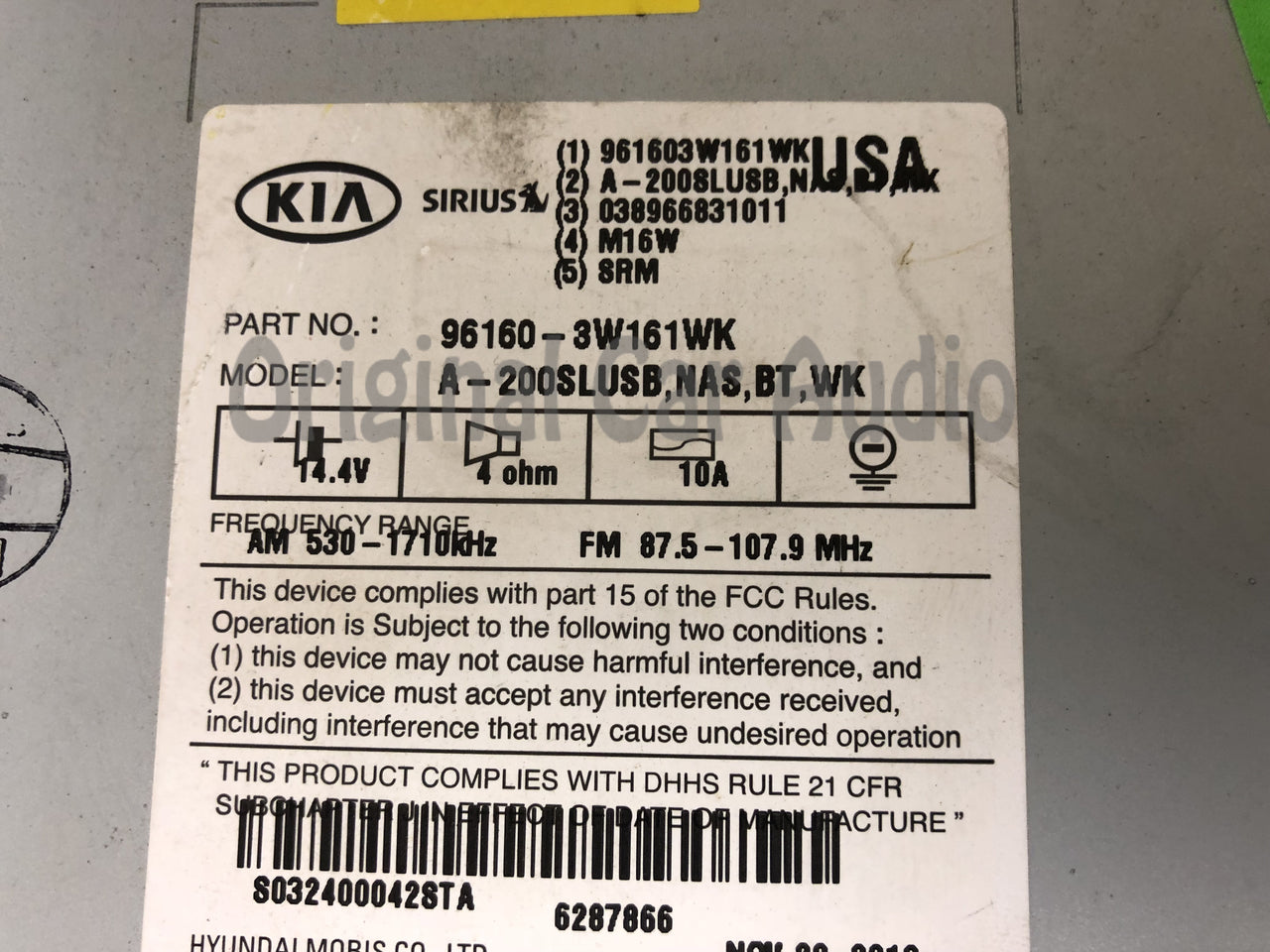 2010 - 2013 Kia Sportage OEM AM FM CD Bluetooth Media Radio Receiver