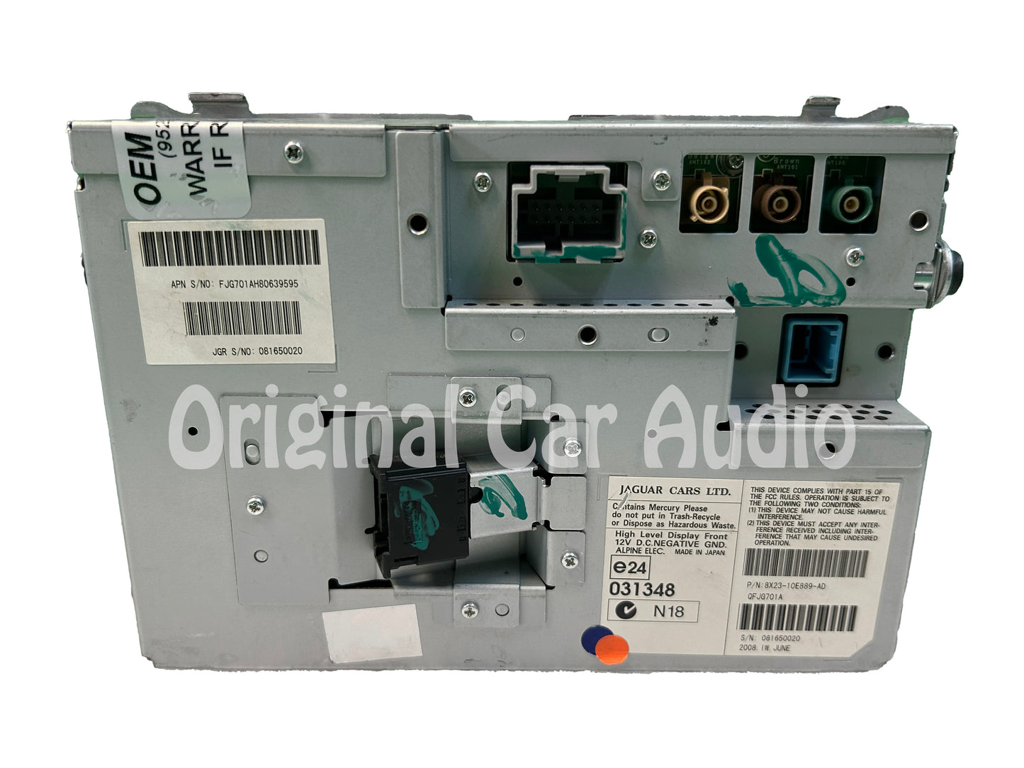 09 10 11 12 Jaguar XF OEM Information GPS Dash Display Touch Screen