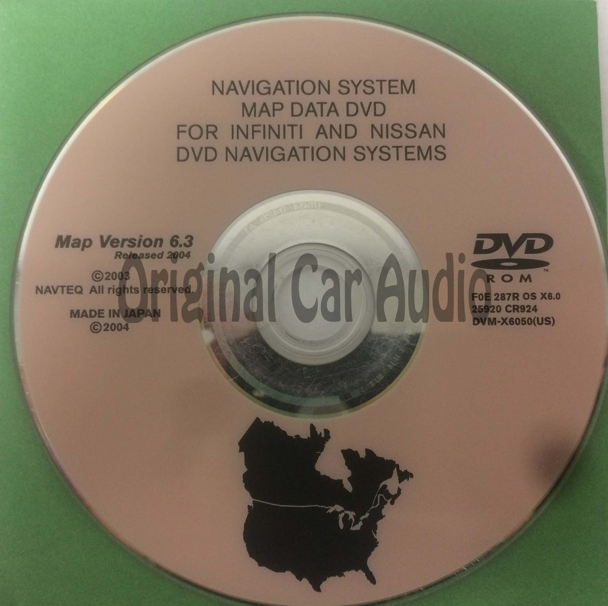 2004 2005 2006 Infiniti Nissan Navigation System Map Data DVD 25920 CR924