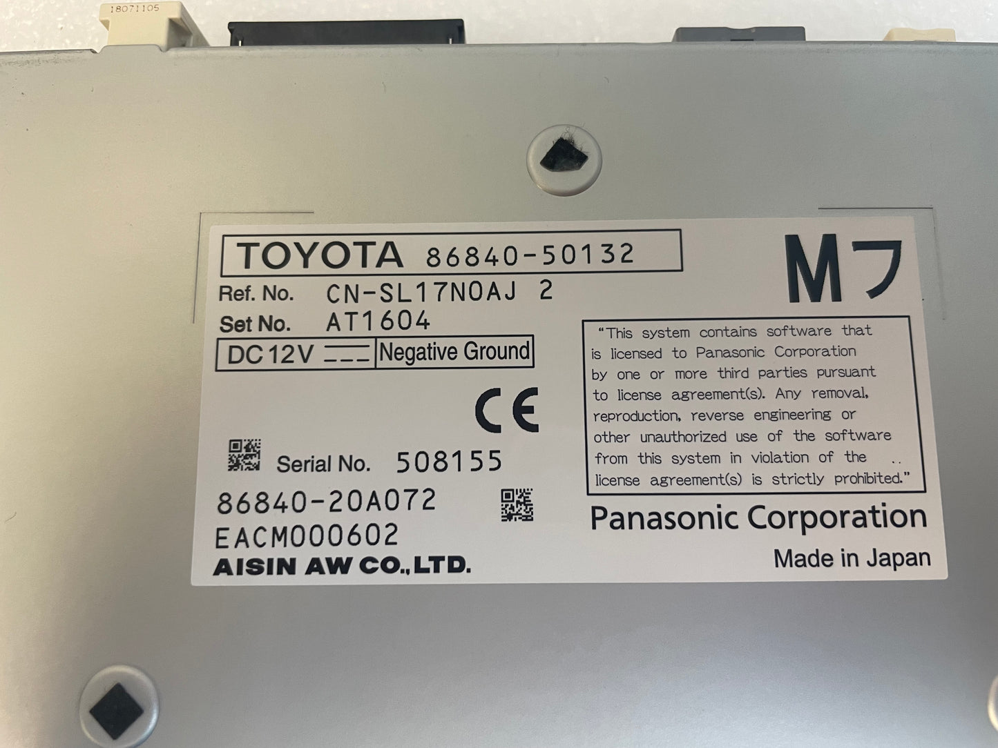2017 - 2019 Lexus LS500 NX300 OEM Navigation Control Module