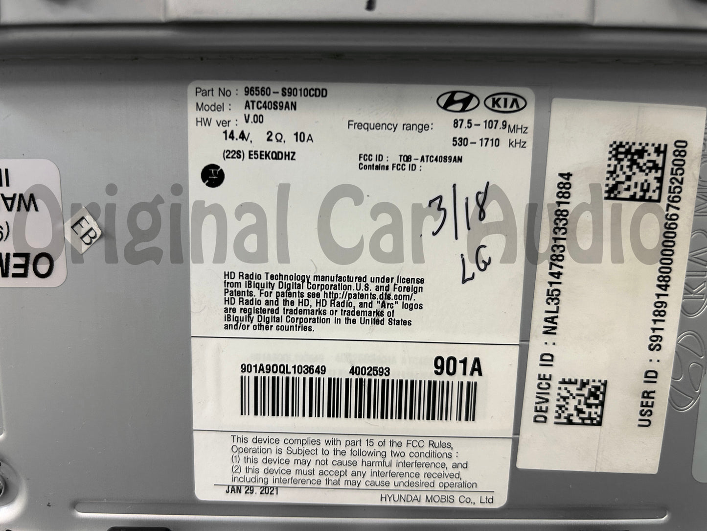 2020 - 2022 Kia Telluride OEM Harman Kardon Premium Sound Navigation 10.25" Multi Media Apple Car Play Android Auto Touch Screen SAT HD Radio Receiver