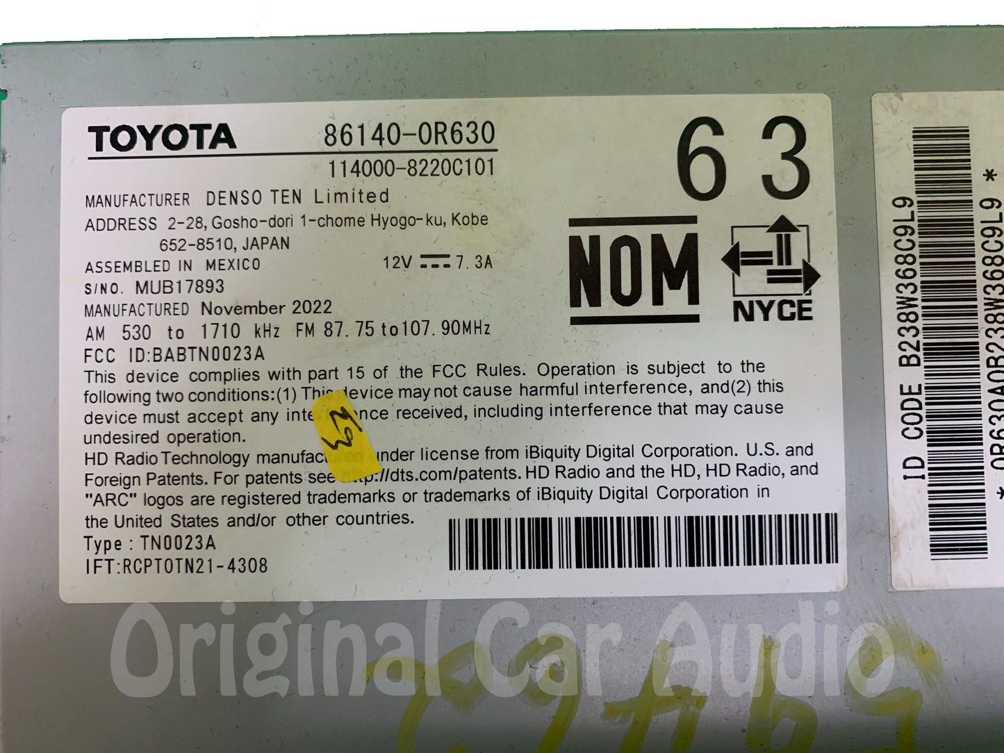 2023 - 2024 Toyota RAV4 OEM AM FM XM Touch Screen Navigation Radio Receiver Apple Carplay Android Auto