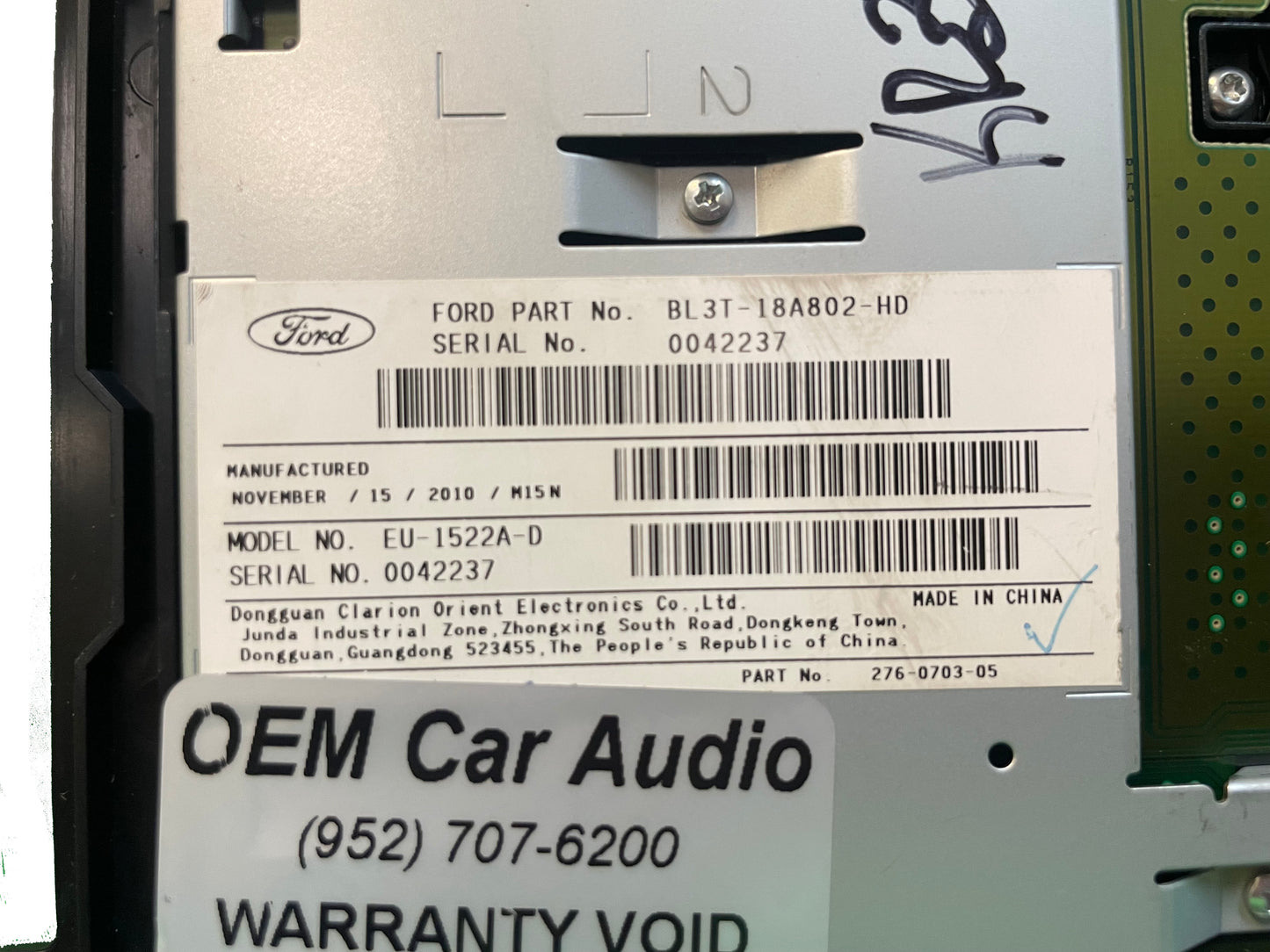 2011 Ford F150 Raptor OEM 6 CD Radio Control Panel FACEPLATE GRAY