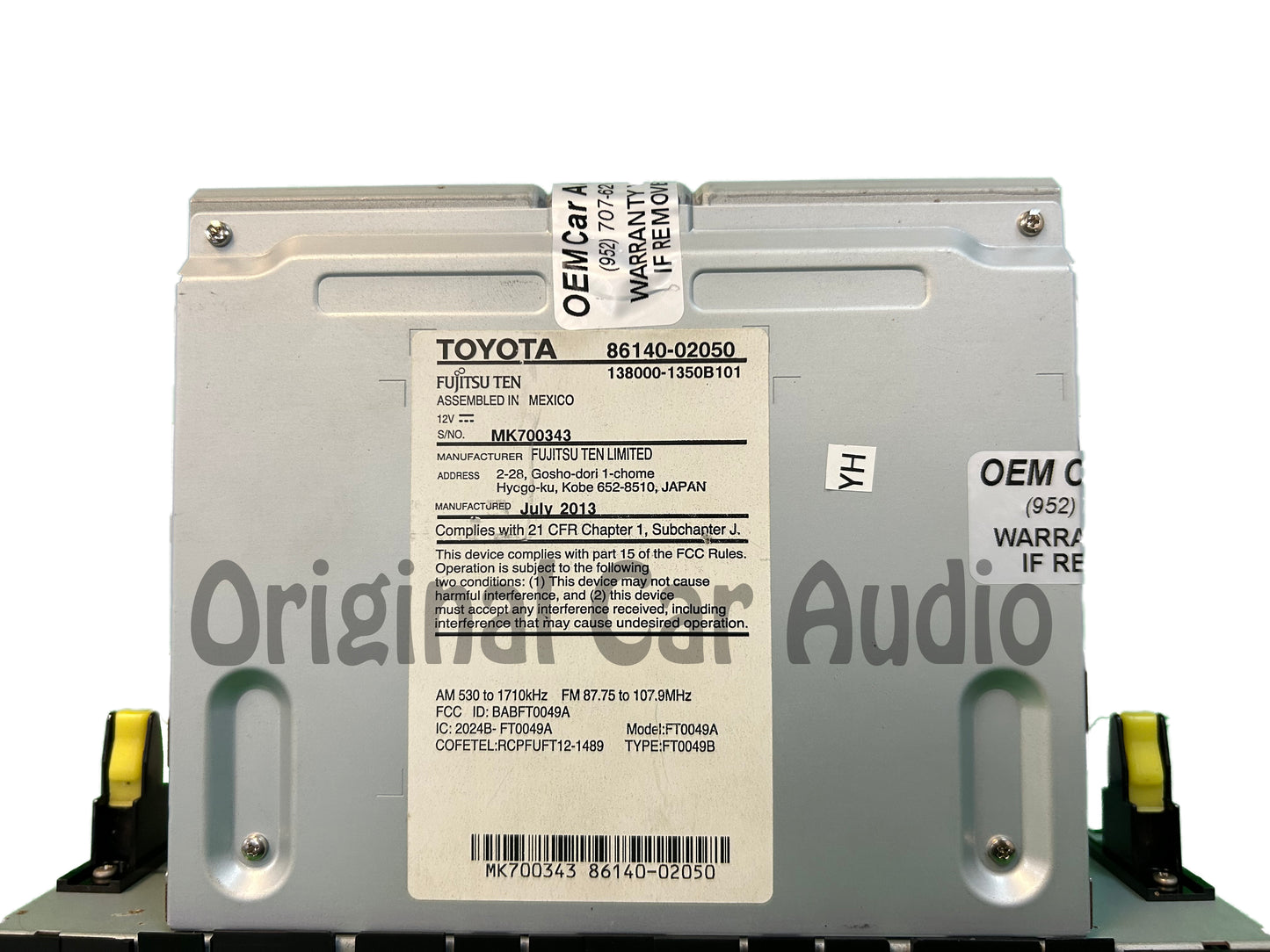 Refurbished 2014 2015 2016 TOYOTA COROLLA OEM HD AM FM XM Radio CD MP3 Player Touchscreen Bluetooth Receiver