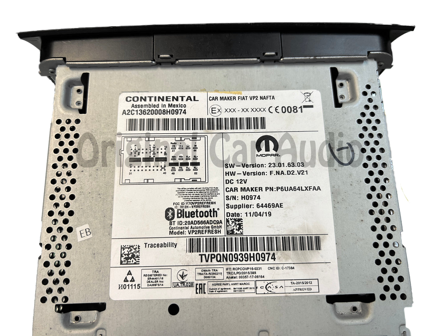 2014 - 2017 Ram ProMaster VAN OEM 637 NAFTA COMPASS Multi Media Radio Receiver
