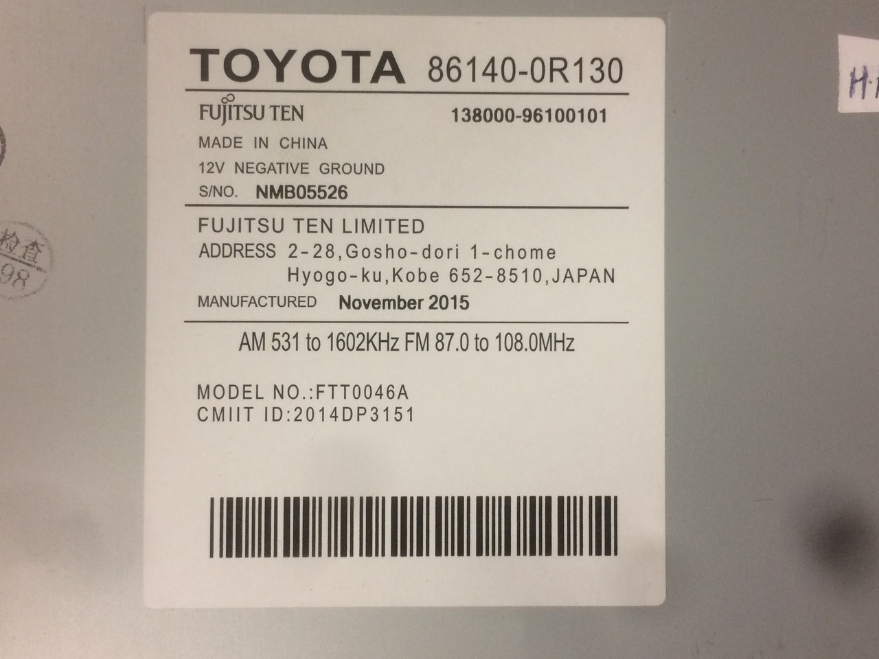2013 - 2017 Toyota Rav4 Refurbished Touch Screen AM FM Radio USB Player Receiver 100561