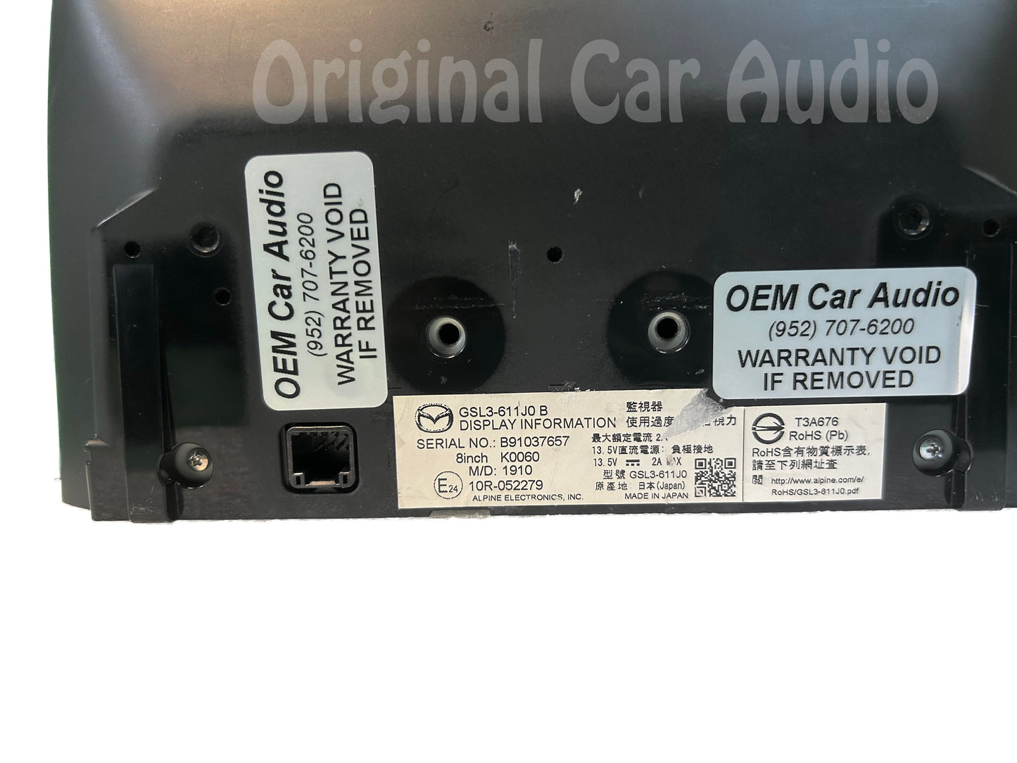 2018 - 2020 Mazda 6 OEM Information Radio Display Screen 7"