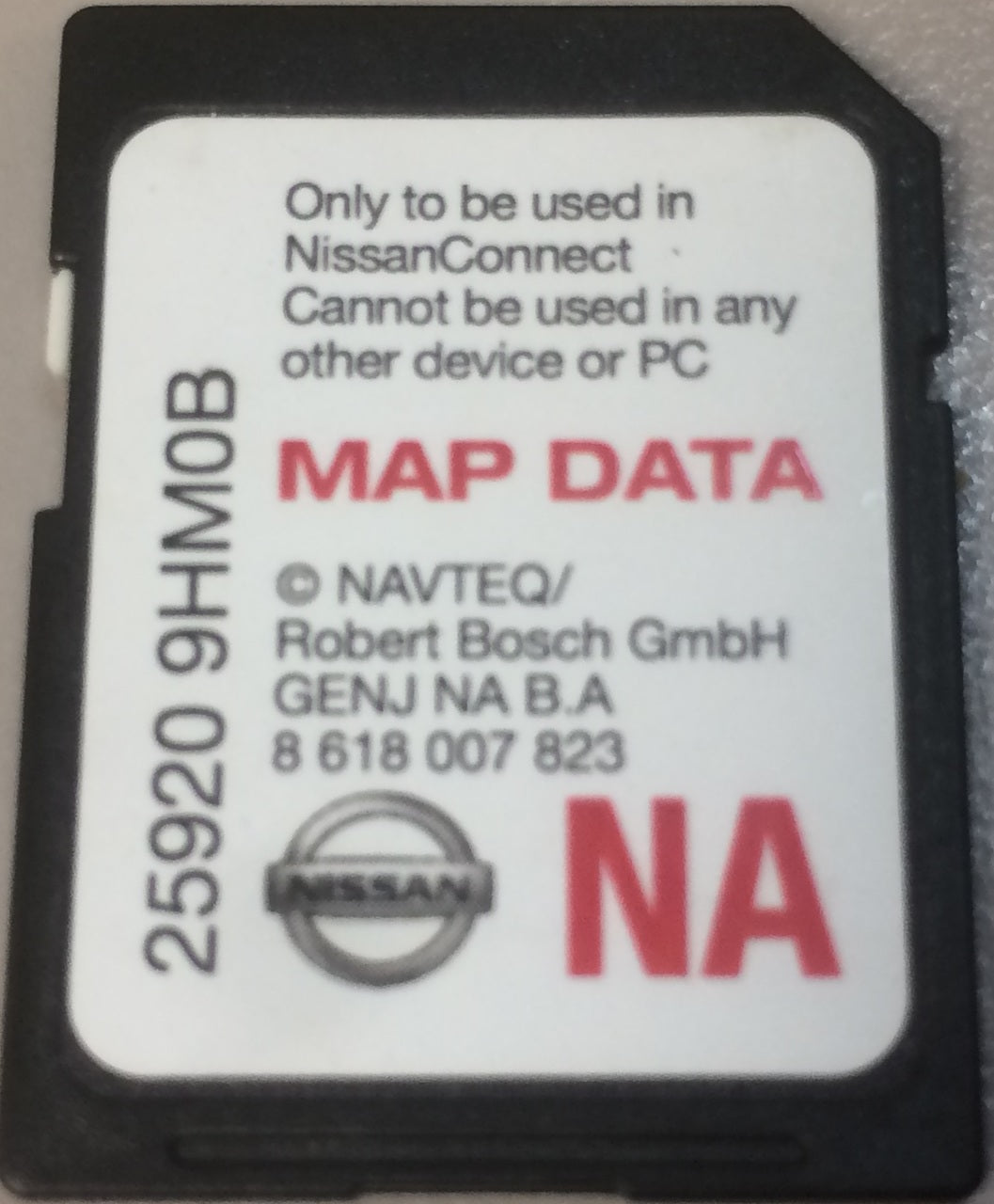 2014 - 2018 Nissan OEM NAVTEQ BOSCH Navigation Map SD Card