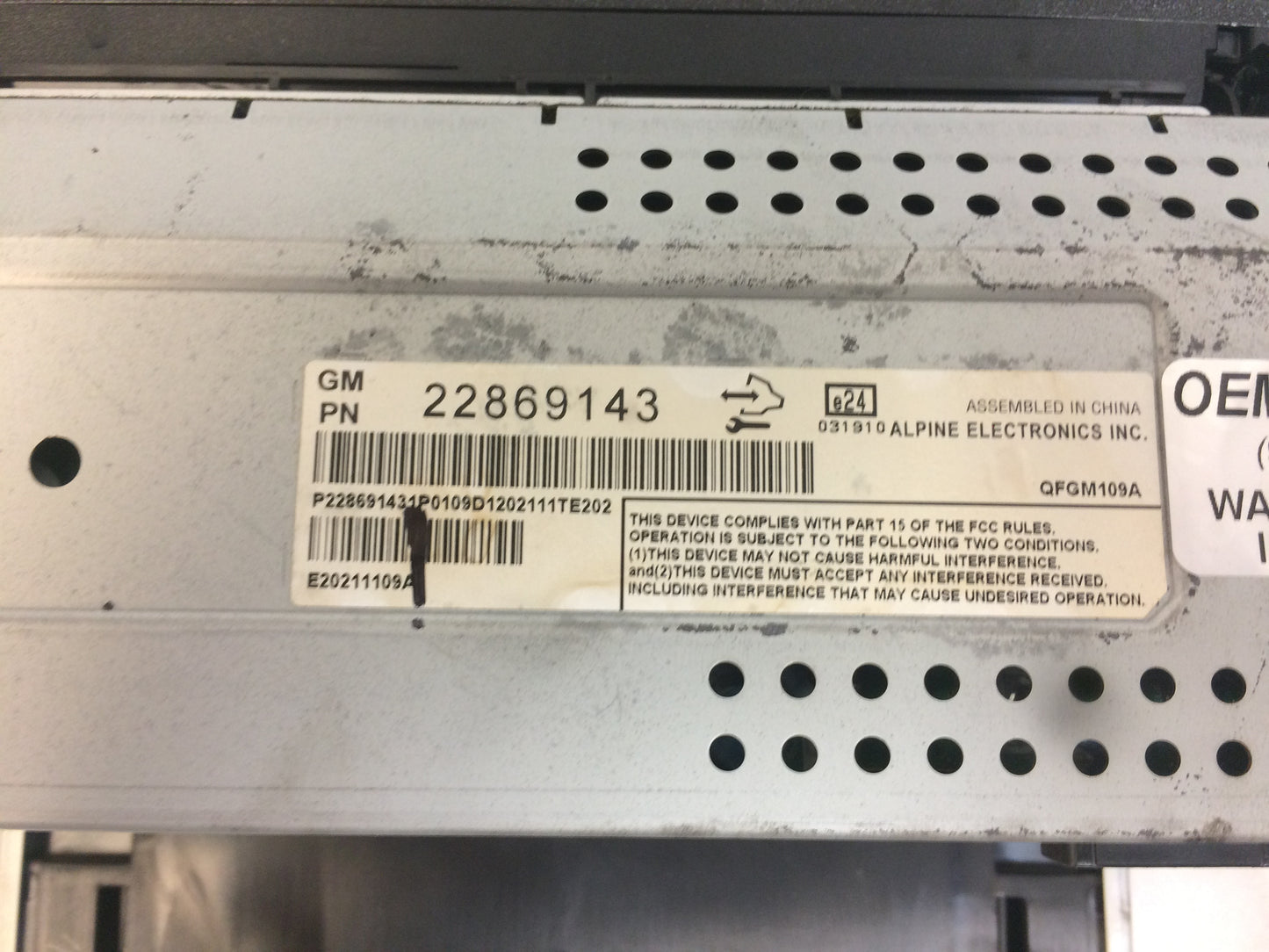 2013 - 2016 Chevy Malibu OEM Navigation Touch Screen Display