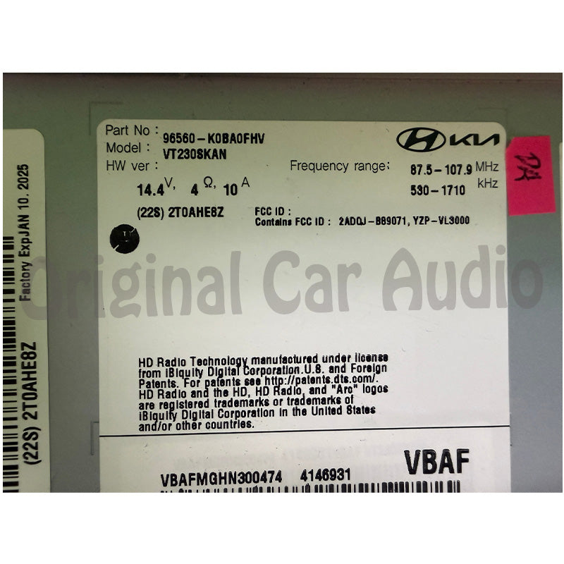 2023 - 2025 Kia Soul OEM Multi Media Navigation GPS Car Play Android Auto Touch Screen Display Monitor XM Radio Receive