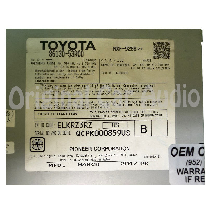 Refurbished 2017 - 2020 Lexus IS200T IS300 OEM Mark Levinson Premium Sound System Multi Media Navigation CD Radio Receiver