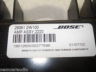 1999 2000 2001 2002 2003 2004 Nissan Pathfinder Bose Amp