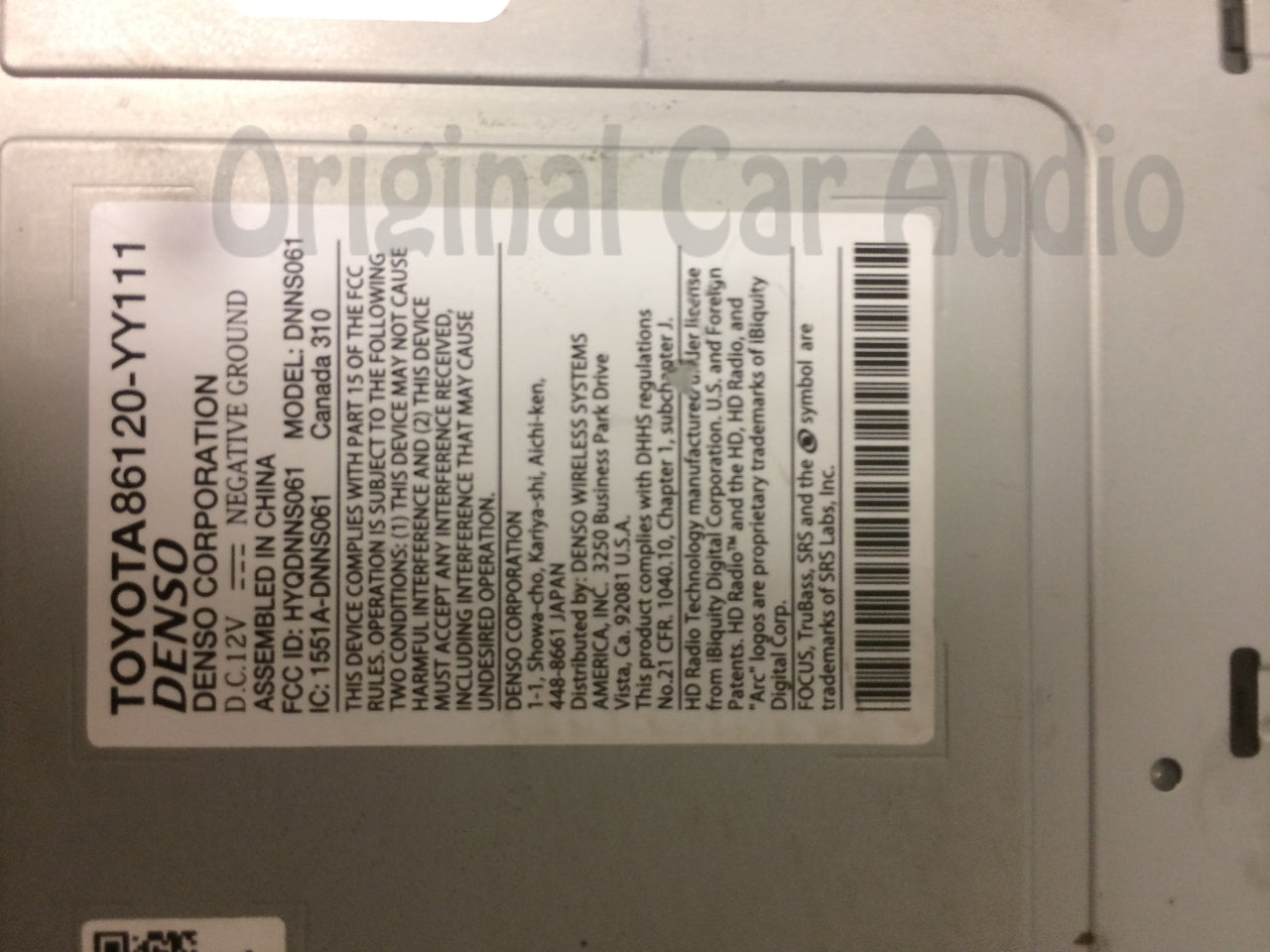 2011 - 2014 Toyota Sienna OEM Single CD Gracenote Navigation HD Radio Reciever