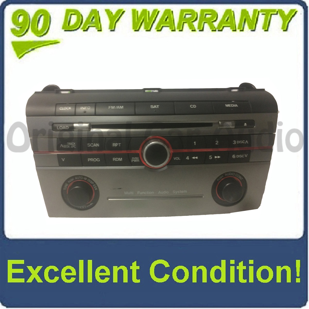 2005 - 2008 MAZDA 3 Radio Stereo 6 Disc Changer CD Player Sat Multi Function Audio System BR9K66ARX