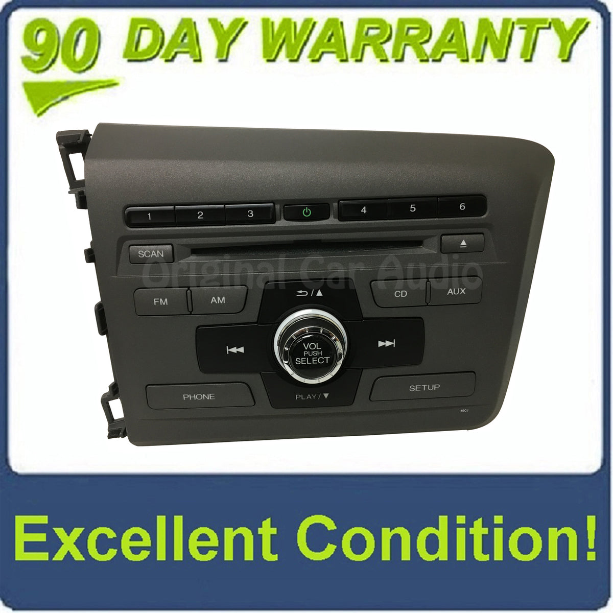 2012 Honda Civic OEM AM FM MP3 Bluetooth Single CD Radio 4BCJ