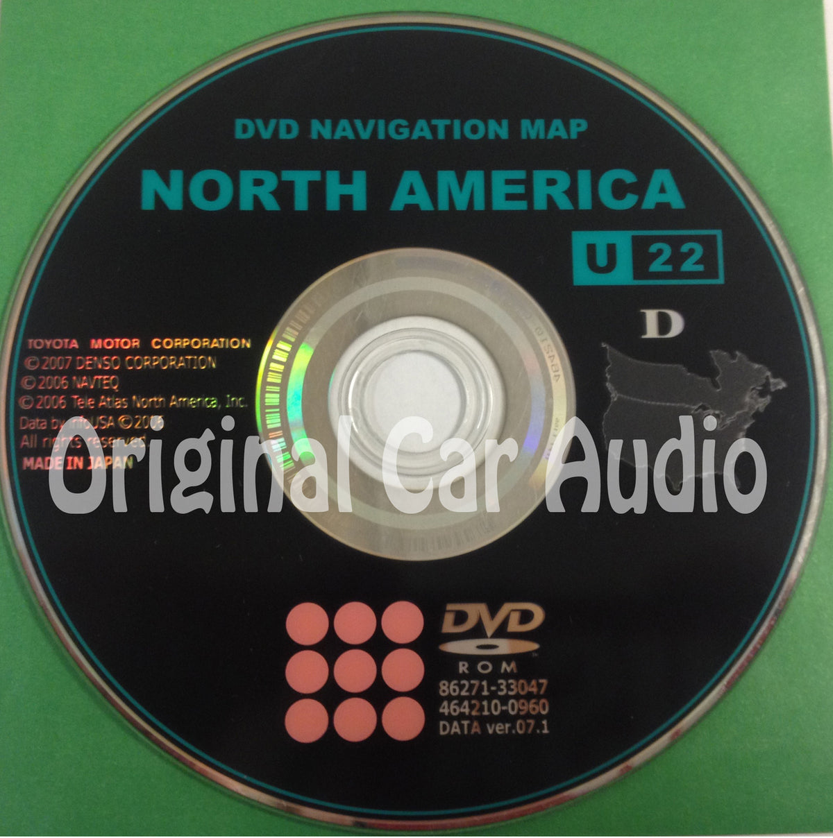 Toyota Lexus Navigation Map DVD 86271-33047 DATA Ver. 07.1 U22