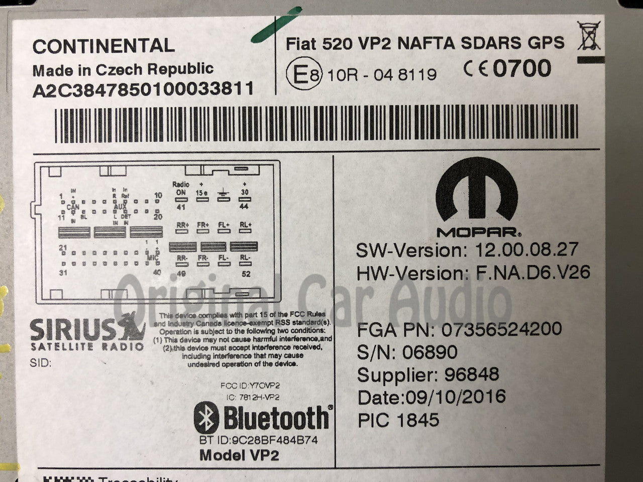 Refurbished 2015 - 2017 Jeep Renegade OEM VP@ Touch Screen Multimedia AM FM SAT Radio Receiver