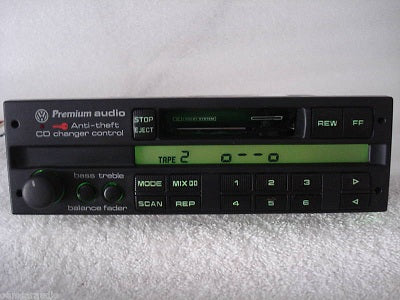 1993 - 1999 Volkswagen VW Cabriolet Corrado Eurovan FOX Golf Jetta Passat Radio Premium Stereo Tape Cassette Player CD Changer Control