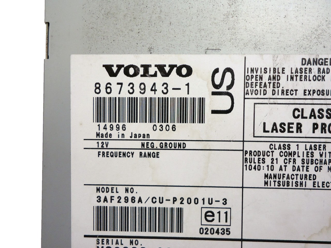 05 06 07 Volvo 60 70 80 Series Navigation System DVD ROM