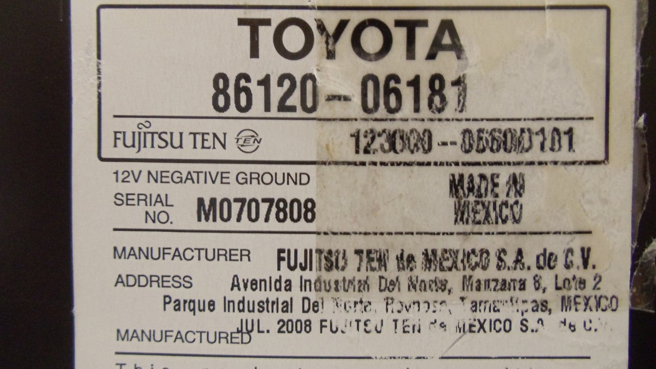 2007 - 2011 Toyota Camry OEM AM FM Radio CD Player Receiver 11832