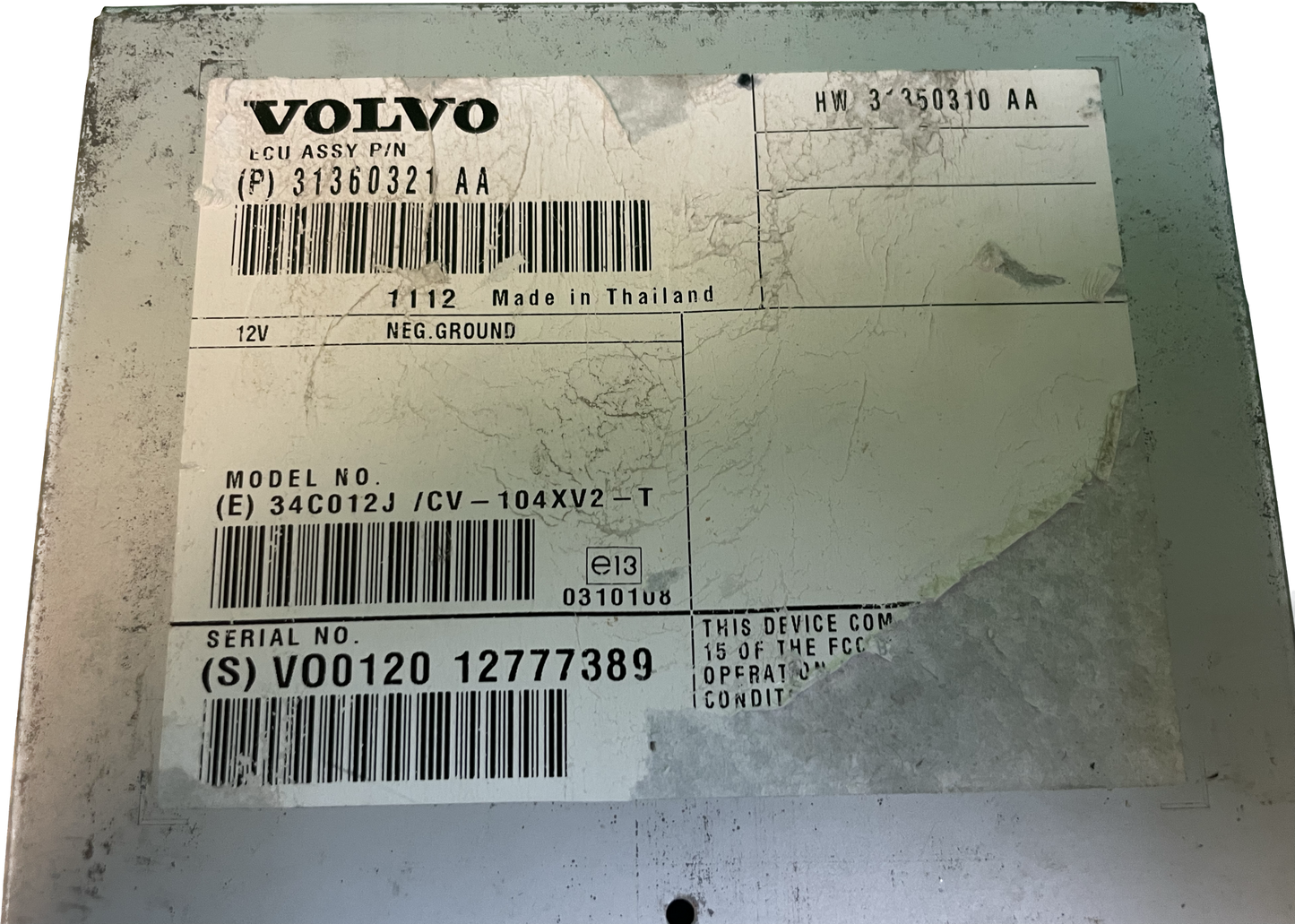 2012 - 2013 Volvo S60 V60 OEM Amp AM FM Radio Stereo Amplifier