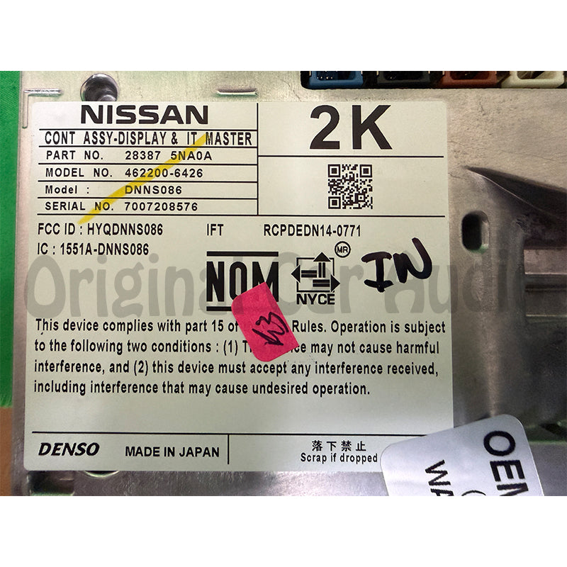 2019 - 2020 Infiniti QX50 OEM Display Control Unit DCU Multi Media Radio Info Information Touch Screen Display Monitor ONLY
