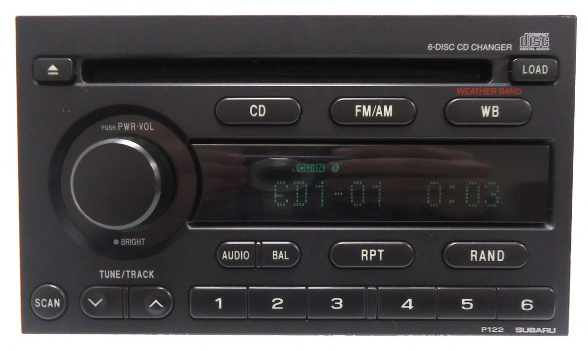 Subaru Radio 6 Disc CD Changer P122 Weather Band Receiver