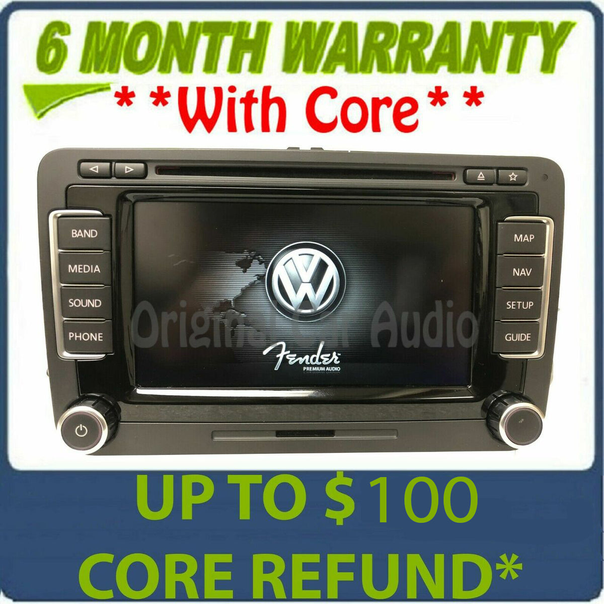 2010 - 2015 Volkswagen VW Jetta Passat OEM Fender Premium Sound RNS-510 Navigation GPS Touch Screen Radio Receiver (Blemishes)